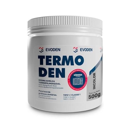 Resina Acrilica Termopolimerizavel Termoden Rosa Claro com Veias em pó 500g - Evoden