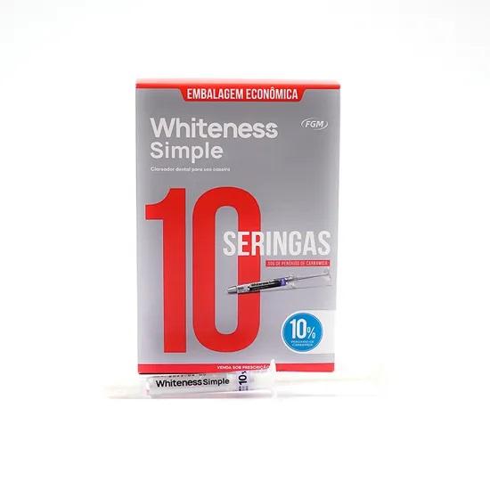 Kit Clareador Whiteness Simple 10% Com 10 Seringas - FGM