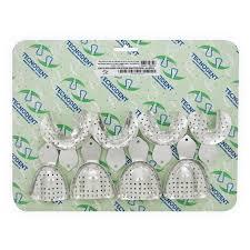 Moldeira Rasa Desdentado Perfurada em Alumínio - Tecnodent