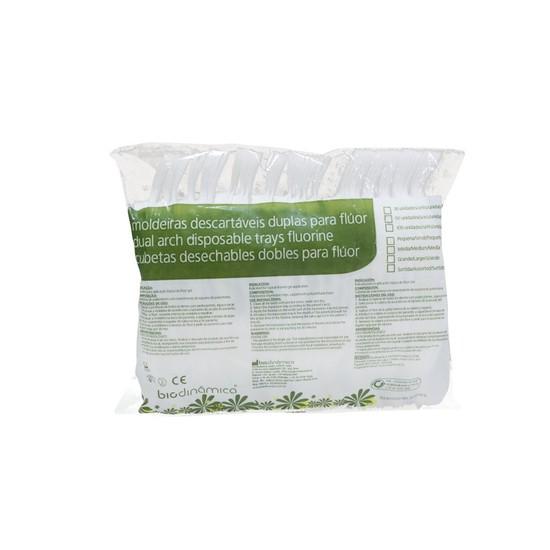 Moldeira descartavel dupla para aplicacao de fluor P amarela pct com 100un