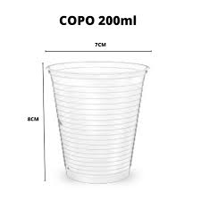 Copo Descartável Transparente 200ml Emb c/ 100