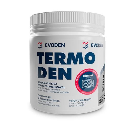 Resina Acrilica Termopolimerizavel Termoden Rosa Medio com veias em pó 250 gramas - Evoden