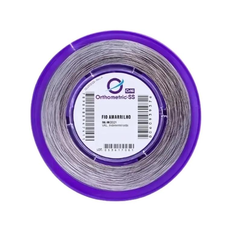 Fio de Aço CrNi Duro Elástico 50g Redondo 0,80mm 032- Orthometric    55.12.0032 Fio ortodontico duro elastico CrNi -