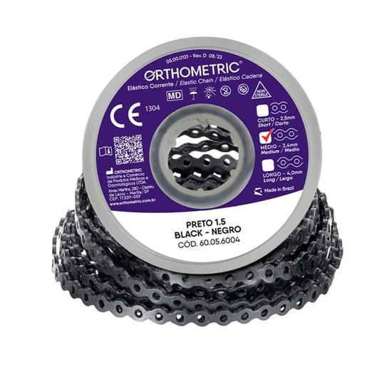 Elástico Corrente Médio 1,5m Preto - Orthometric