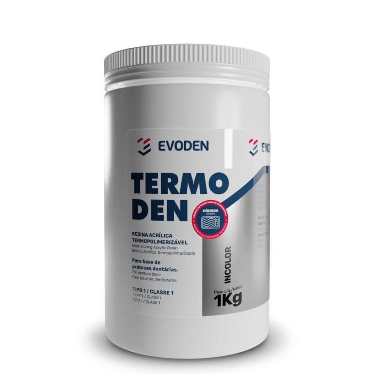 Resina Acrílica Termopolimerizável Híbrida Termoden Pó Incolor 1Kg - Evoden