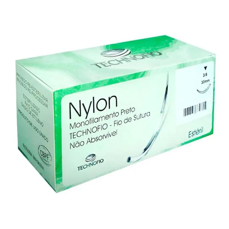 Fio Sutura Agulhado Nylon 6-0  1/2circ. - Technofio