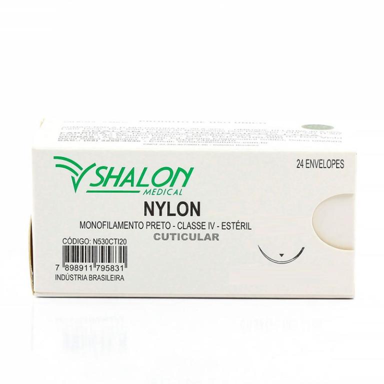 Fio de Sutura Agulhado Nylon 4-0 - Shalon