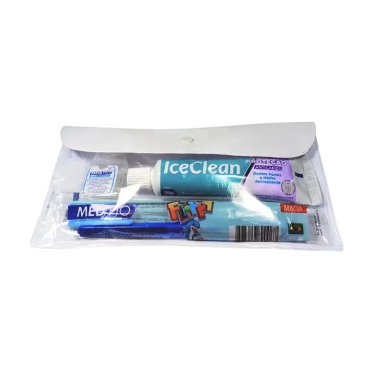 KIT SAÚDE BUCAL INFANTIL FLOPPY (1 Escova infantil + 1 Creme dental 70g + 1 Fio dental 25m + 1 Sacolinha pvc) - MEDFIO