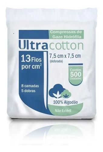 Compressa de gaze 7,5 x 7,5cm 13 fios - Ultracotton