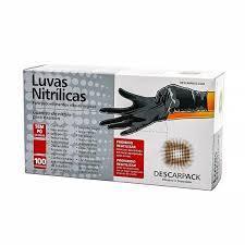 Luvas Nitrílicas Preta sem Pó Tamanho P - Descarpack