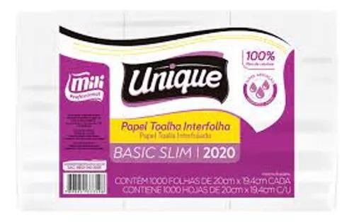 TOALHA PAPEL 2 DOBRAS VIRGEM 1000 FOLHAS 19X20 - UNIQUE
