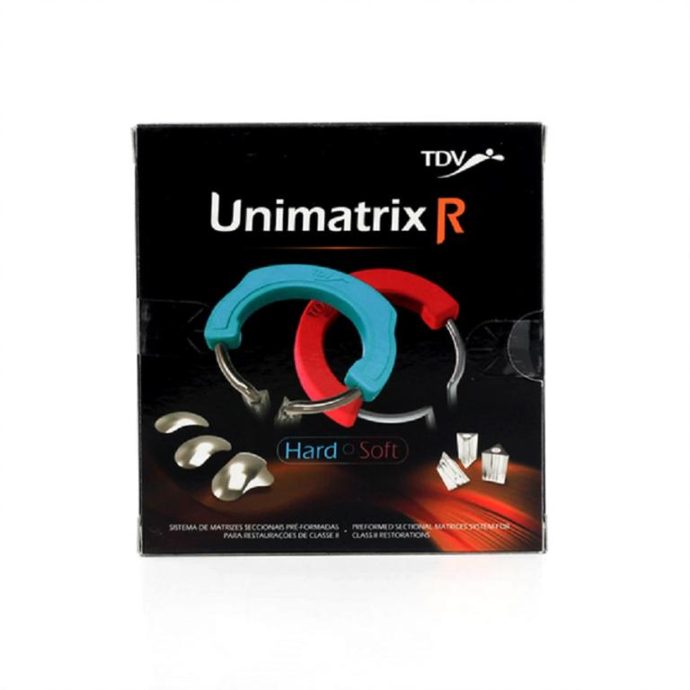 Kit Matriz Unimatrix R (50 matrizes sortidas, 2 grampos e 8 protetores de silicone triangulares) - TDV