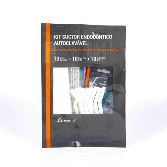kit Sugador endodontico autoclavavel com 10un + 10 endo tips 0,06 + 10 endo tips 0,014-Cor das pontas verde e azul