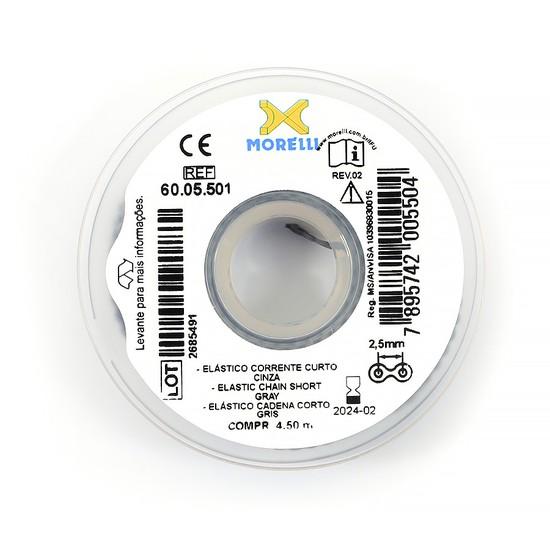 Elastico corrente curto cinza com 4,5 m-60.05.501