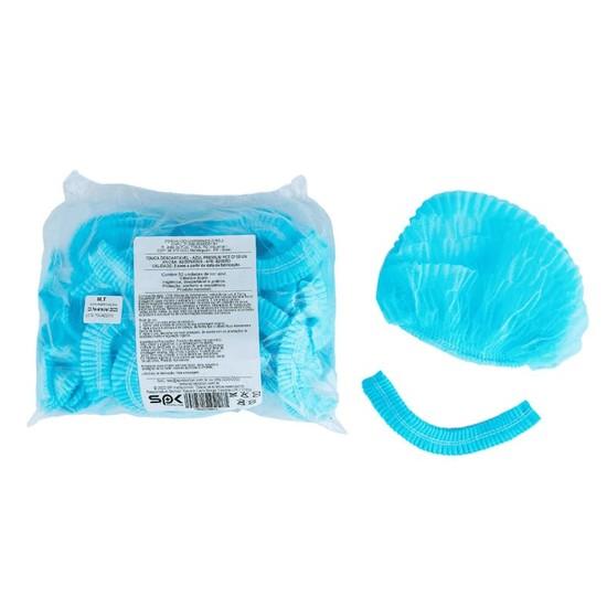 Touca Descartável Sanfonada com Elástico Cor AZUL - SPK Protection