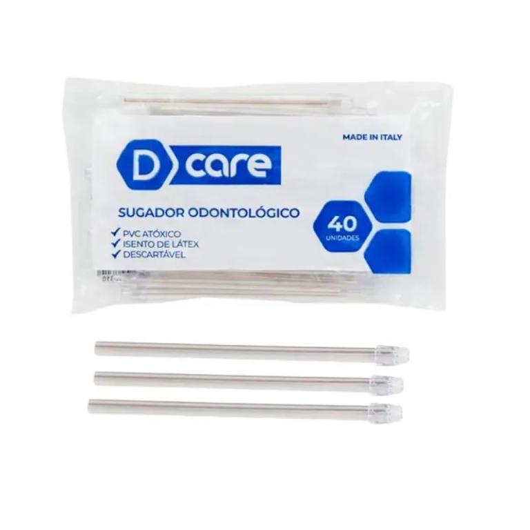 Sugador descartavel em pvc atoxico transparente pacote 40un