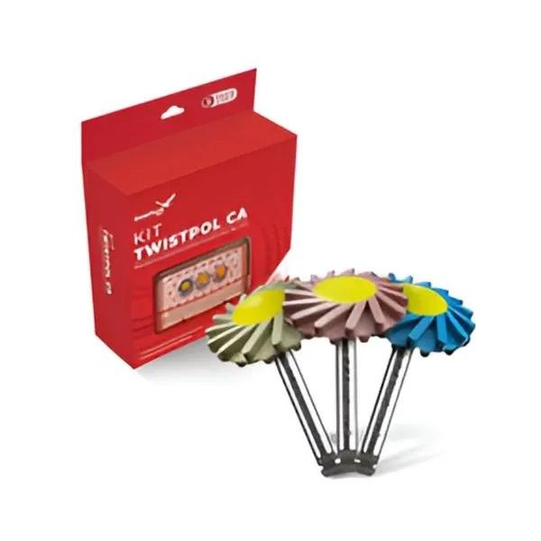 Kit de polidores espiral diamantado de ceramica para intraoral CA com 3un (media, fina, grossa)