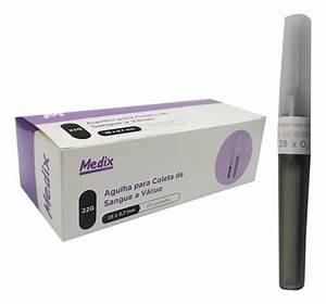 Agulha Coleta De Sangue A Vácuo 25x07 Preta - Medix