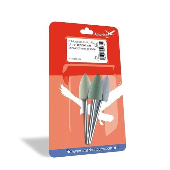 Kit Polidores de Acrílico PM Ultra-Technique Chama Grande - American Burrs