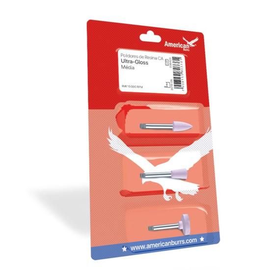 Mini Kit Polidor de Resina Ultra-Gloss CA Taça (granulometrias fina, média e grossa) Sortida - American Burrs