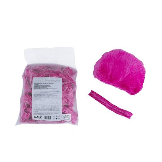 Touca Descartável Sanfonada com Elástico Pink - SP Protection