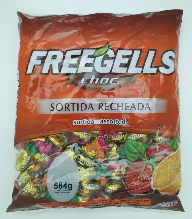 BALA SORTIDA RECHEIO CHOC FREEGELLS 475g