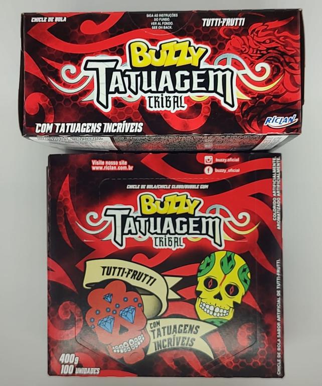 CHICLE BUZZY TATTOO TRIBAL TUTTI FRUTTI  360g