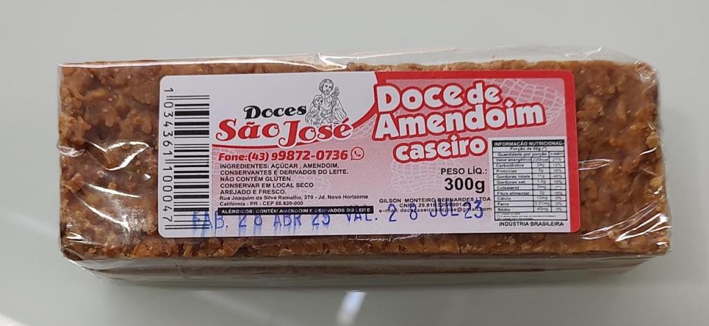 BARRA DE PAÇOCA SAO JOSE 300g
