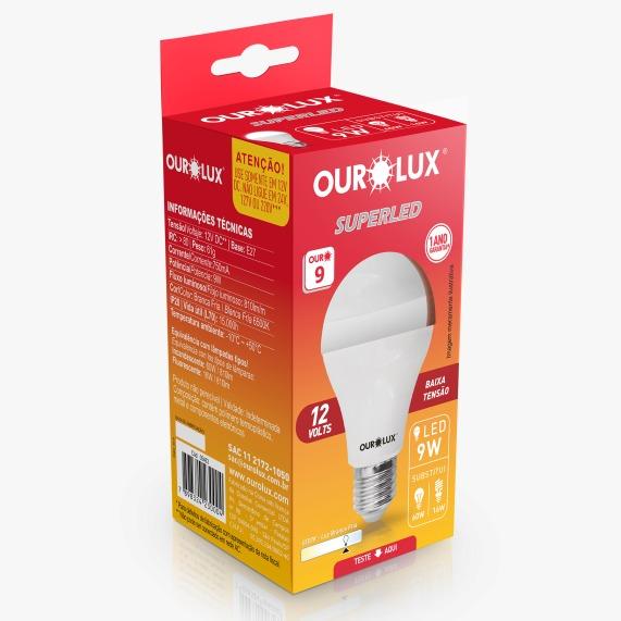 LAMPADA OUROLUX SUPERLED 9W BIV 6500K