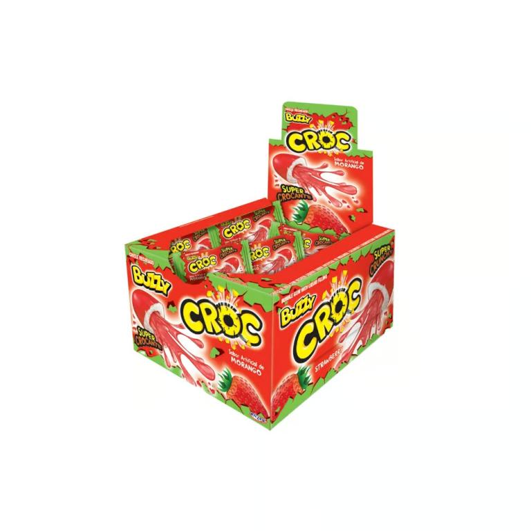 CHICLE BUZZY CROC MORANGO 20X40UN
