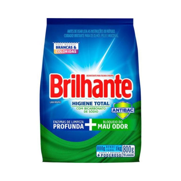 DET.EM PO BRILHANTE HIGIENE TOTAL SACHE-16X800g