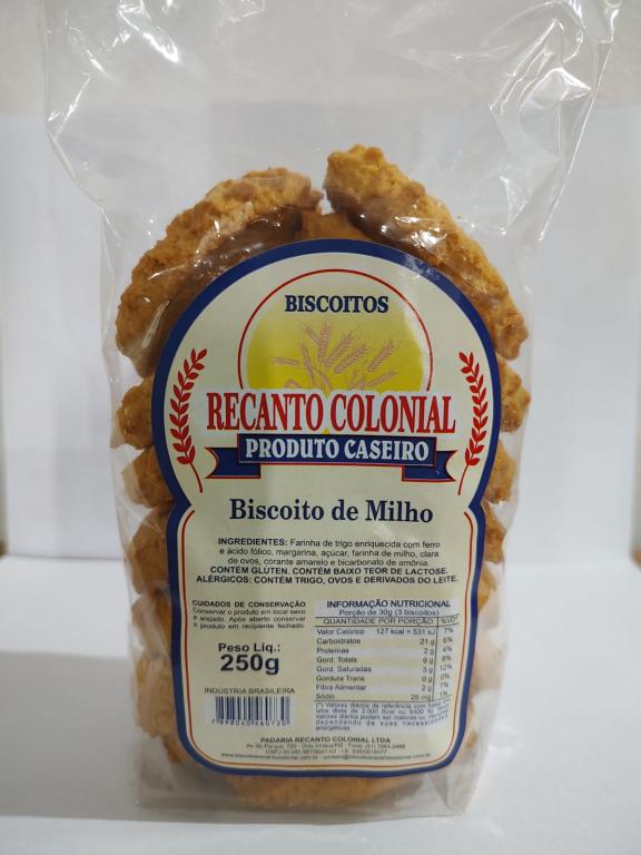 BISCOITO DE MILHO 250G COLONIAL C/25