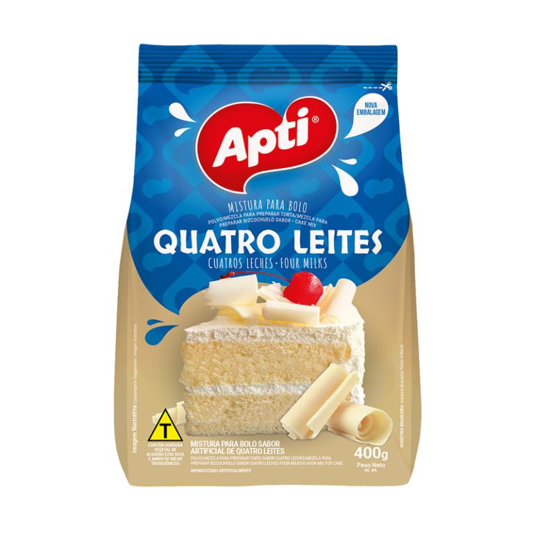 BOLO QUATRO LEITES APTI 12 X 400G PACOTE 4S