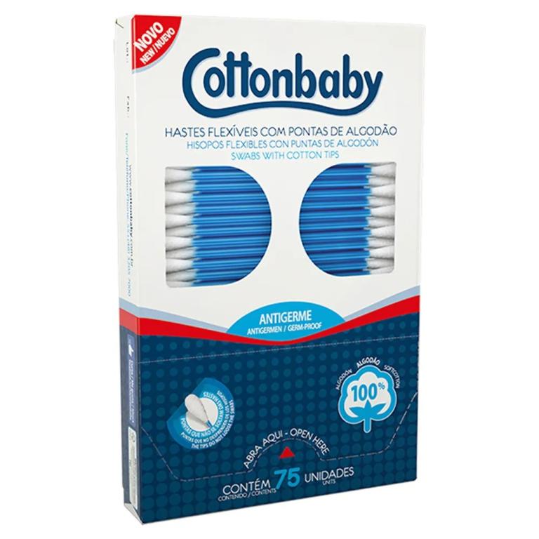 HASTES FLEXÍVEIS COTTONBABY C/75 UNID
