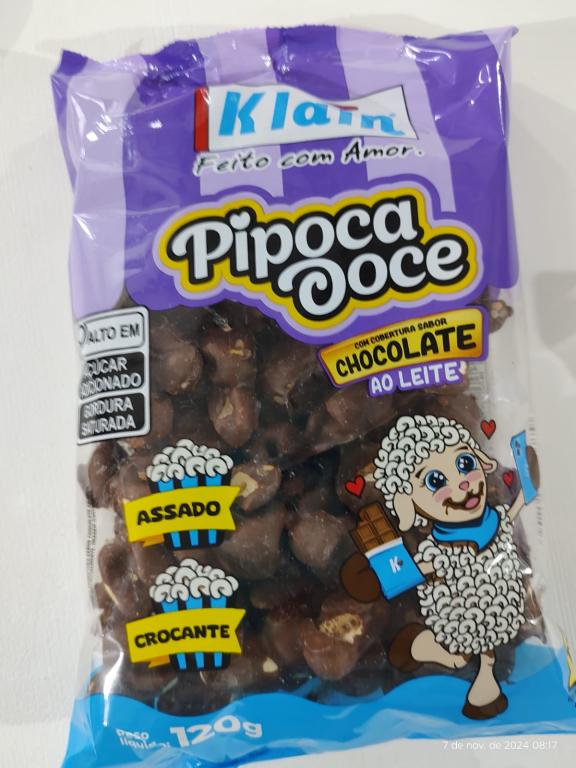 PIPOCA DOCE C/ CHOC AO LEITE 120g - CX 15 Unidades