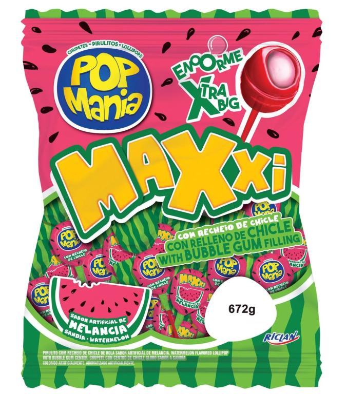 PIRULITO POP MANIA MAXXI MELANCIA C/24 X 28G