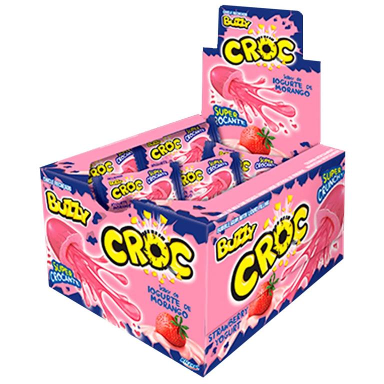 CHICLE BUZZY CROC IOGURTE MORANGO 20X40UN