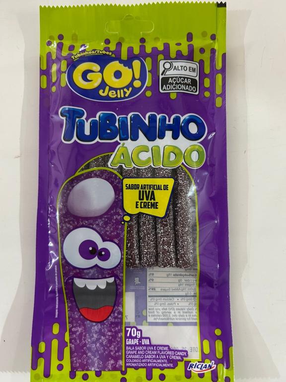 BALA TUBINHO GO JELLY UVA ACIDO 12X70G