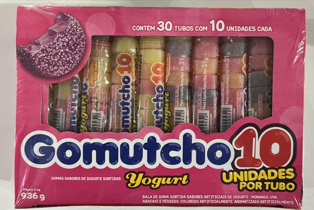 BALA GOMA GOMUTCHO10 TUBO YOGURTE SORTIDO 15X30UN