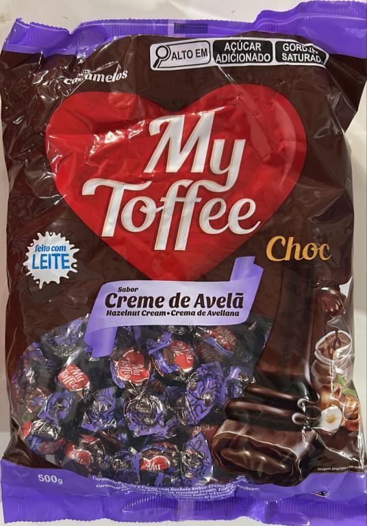 BALA MY TOFFEE CHOCOLATE RECHEIO CREME DE AVELA 14X500G
