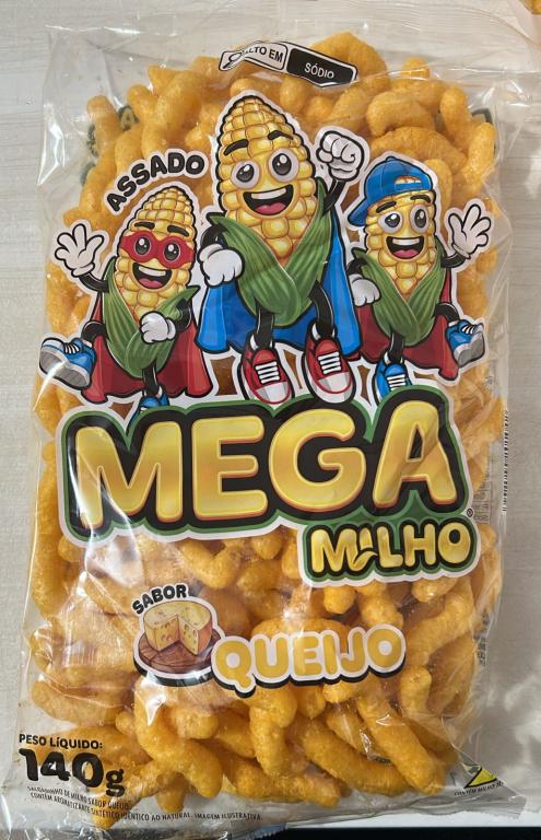 Salgadinho MEGA MILHO Sabor Queijo 140g FRD 10 UND KLAIN