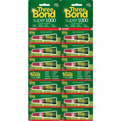 COLA THREE BOND SUPER 1000 2G 12X1 CARTELA   TIRA