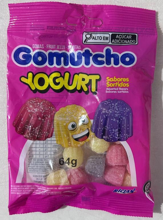 BALA GOMA GOMUTCHO YOGURT PUDIM SORTIDO 40X64G