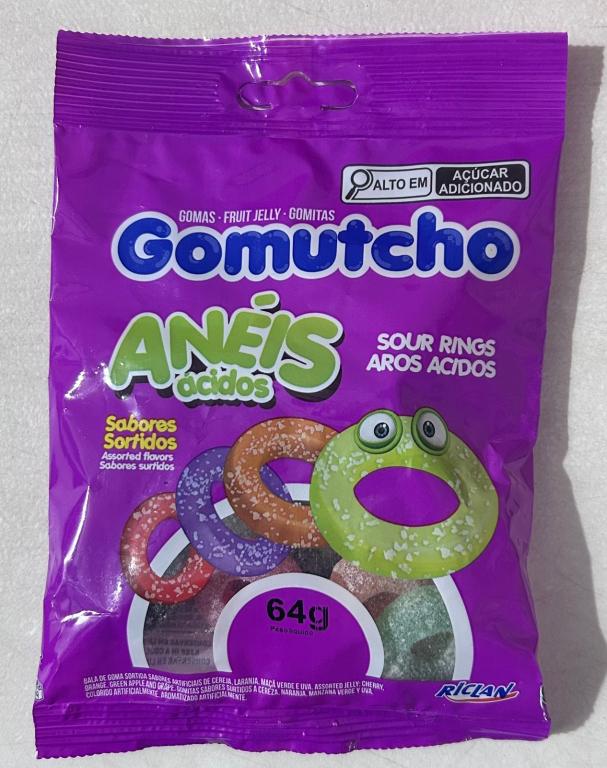BALA GOMA GOMUTCHO ANEIS SORTIDO ACIDO 40X64G