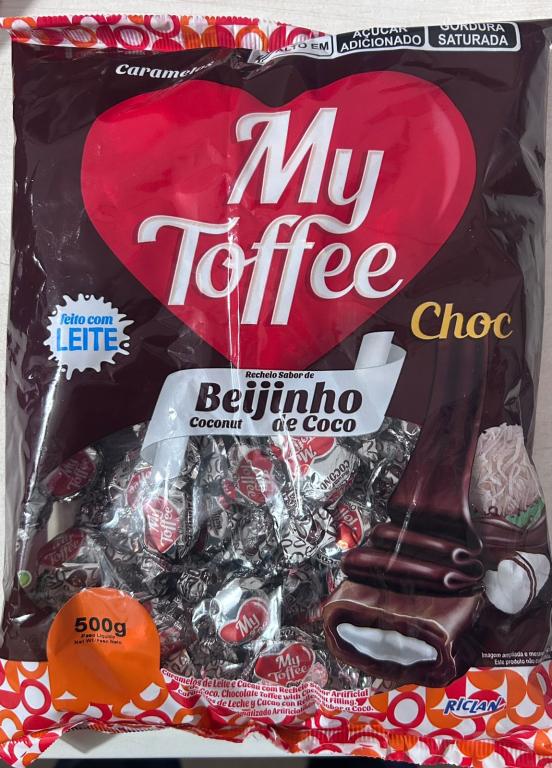 BALA MY TOFFEE CHOCOLATE RECHEIO BEIJINHO 14X500G