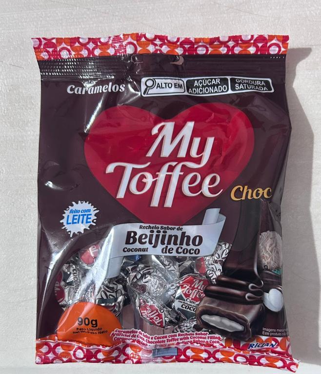 BALA MY TOFFEE CHOCOLATE RECHEIO BEIJINHO 15X90G