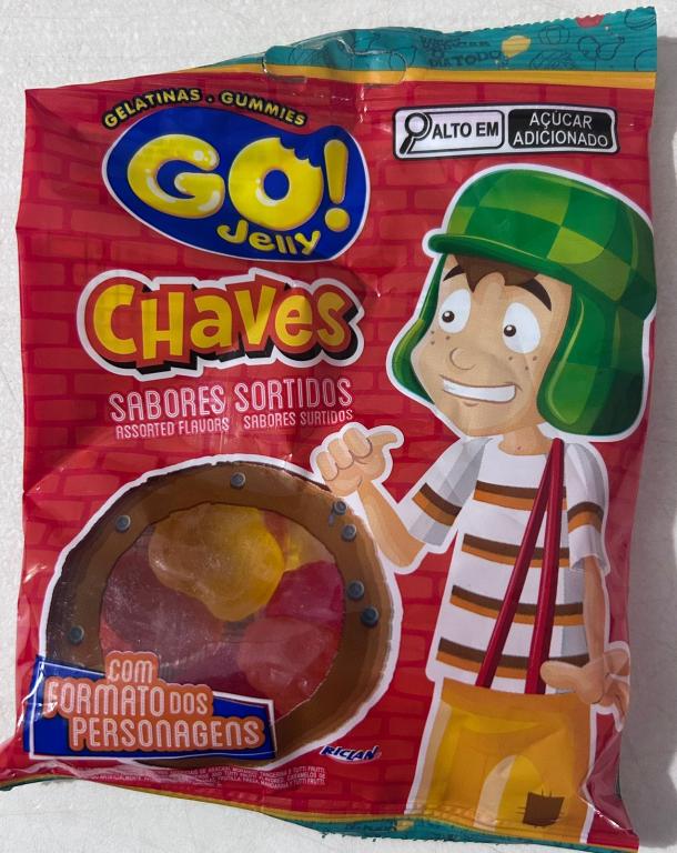 BALA GELATINA GO JELLY CHAVES SORTIDO 12X70G