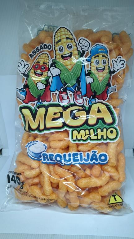 Salgadinho MEGA MILHO Sabor Requeijao 140g  FRD 10 UND KLAIN