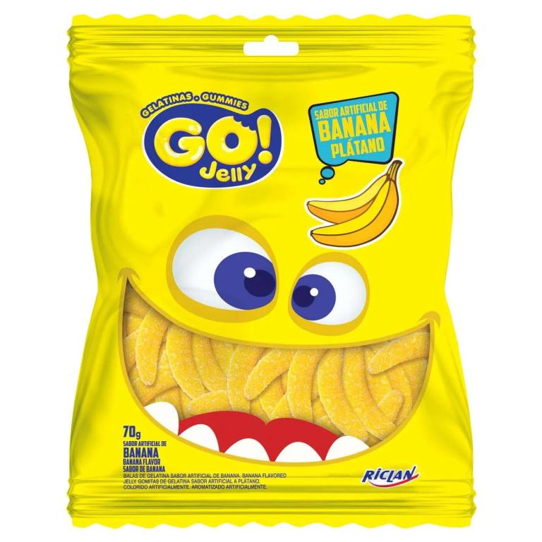 BALA GELATINA GO JELLY BANANA 12X70G