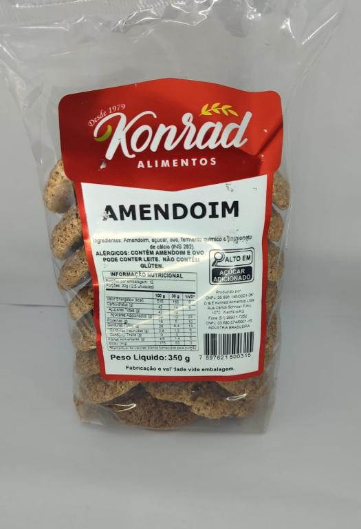 BISC KONRAD AMENDOIM 350 GR C/ 20 UNID